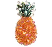 Healeved Broche de piña de cristal: Impresionante broche de fruta para disfraz. Broche brillante para ropa, chal, cárdigan, capa, sombrero, cuello, recuerdo de fiesta luau.