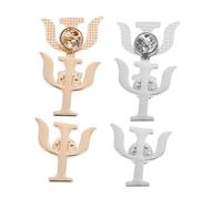 Healeved Broche de Solapa de Aleación Vintage Símbolo Psi para Psicólogos, 6 Piezas (3 Dorados y 3 Plateados), Pin Decorativo Creativo y Alfiler de Traje para Ropa, Mochilas y Regalos