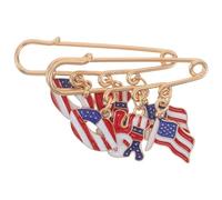 Healeved Broche Patriótico de Estados Unidos 2 Piezas, Pin Bandera Americana para Día Independencia, Accesorio Ligero y Duradero para Eventos Escolares y Celebraciones de Verano