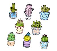 Healeved Broches Creativos De Cactus y Planta, Aleación Durable, Diseño De Dibujos Animados, 8 Piezas, Para Mujer, Decoración De Ropa, Estilo Mixto Colorido
