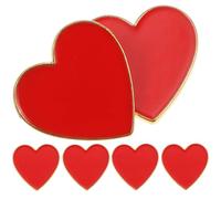 Healeved Broches de Corazón para Solapa, 6 Unidades, Broche Decorativo de Aleación en Color Rojo, Tamaño Pequeño, Obsequio para San Valentín y Ropa Femenina