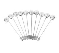 Healeved Broches de Metal Imperdibles 12mm, Pin de Solapa Cobre, Accesorios Creativos Broches DIY para Mujer, Decoración Ropa Fiesta, Lote 10 Unidades Plateadas