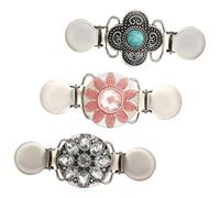 Healeved Broches de Ropa Delicados para Mujer Pinza Ajustable para Suéter y Bufanda Juego de 3 Piezas Aleación Resistente Accesorio Anti-Deslizante para Prendas y Chal Color Metálico