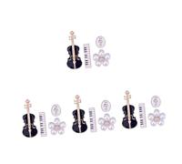 Healeved Broches De Violín Elegantes Para Mujer Juego De Pines Musicales Para Chaquetas Y Suéteres Accesorios De Instrumento Musical Diseño Clásico Y Detalles 4 Piezas X 4