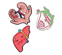 Healeved Broches Divertidos de para Mochilas Ropa y Accesorios 3 Piezas Metal Diseño de Órganos para Niños y