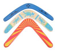 Healeved Bumerán de Madera para 3 Piezas, Juguete Volador Recreativo para Exteriores, Diseño Fácil de Lanzar y Atrapar, Ejercicio de Vuelo al Aire Libre, Colores Azul y Naranja