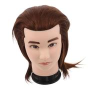Healeved Cabeza de Maniquí Masculina con Cabello Natural para Práctica de Peluquería Formación Cosmetología y Estilismo Modelo Ergonómico Duradero para Escuelas de y Salones