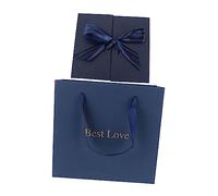 Healeved Caja De Embalaje Creativa Para Maquillaje y Regalos, Doble Apertura, Lazo De Cinta Azul, Tamaño 20x18x8 Cm, Multiusos Para Cosméticos, Manualidades y Dulces, Adecuado Para Regalos Obsequios
