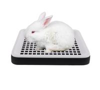 Healeved Caja de Entrenamiento para Conejos y Cobayas de Plástico PP Negro Diseño de Valla Elevada y Fondo Grueso Que Previene Salpicaduras y Patas Atrapadas