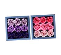 Healeved Caja De Flores De Jabón Color Aromáticas Para San Valentín Bodas y Presentación Elegante Caja Resistente