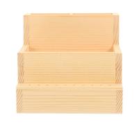Healeved Caja Organizadora de Maquillaje de Madera Natural Estructura de Doble Capa y Diseño Minimalista para Decorar el Hogar y Almacenar Herramientas de Manicura