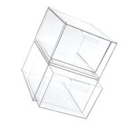 Healeved Cajas de Almacenamiento Transparente 2piezas para Cosméticos Estuche de Maquillaje Apilable Organizador de Escritorio Contenedor de Esmalte para Maquillaje y Accesorios