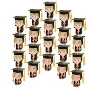 Healeved Cajas de Obsequio para Graduación 20 Piezas, Contenedor de Papel en Forma de Gorro de Doctorado, Pequeñas Cajitas para Dulces y Recuerdos de Fiesta, Caja Creativa para Almacenaje