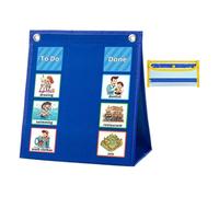 Healeved Calendario Visual Infantil, Tarjetas Intercambiables y Colgante | Oxford Azul, para Pared o Puerta, Refuerzo de Conducta y Actividades Grupales, Hogar y Aula