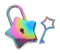 Healeved Candado y Fácil de Abrir para Diario y Bolso con Forma de Estrella Aleación Resistente con Llave, Diseño Delicado para Uso Decorativo y Seguro
