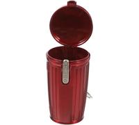Healeved Cenicero Portátil Pequeño con Tapa Hermética y Llavero Cubo de Basura Cilíndrico Rojo para Viajes Coche y Actividades al Aire Libre Soporte para Colillas de Cigarrillos
