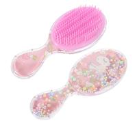 Healeved Cepillo de Pelo para Niña 2 Unidades Transparente Ovalado Cerdas Suaves Desenredante Masajeador para Cuidado Infantil en Casa y Viaje