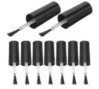 Healeved Cepillo de Repuesto para Esmalte de Uñas con Tapa Negra, Tamaño 10 Ml, Pack de 20 Piezas, Tapas para Botellas Pequeñas de Gel y Esmalte, Suministros para Salón y Decoración de