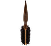 Healeved Cepillo Redondo Pequeño para Cabello Rizado y Corto Cerdas de Jabalí, Mango de Madera y Resistencia a Altas Temperaturas para Peinado Profesional y Diario