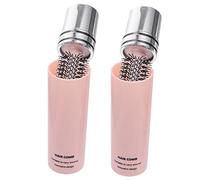 Healeved Cepillo Retráctil Para Cabello Rizado Pequeño 2 Unidades Portátil Cerdas Masajeadoras Para Mujeres Uso Viaje y Secado Secador Rosa