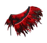 Healeved Chal de Plumas de Cuervo para Mujer Capa de Disfraz de Halloween Roja Accesorio de Cosplay Elegante Chal Multifuncional para Fiestas y Eventos Temáticos Diseño Suave y Cómodo