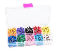 Healeved Chinchetas de Plástico Cabeza Redonda 4 MM Caja de 1000 Unidades Accesorios para Tableros de Corcho Ideales para Oficina Decoración y Organización de Notas