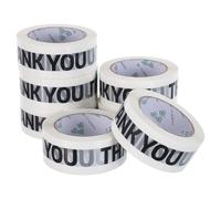 Healeved Cinta de Embalaje para Cajas 7 Rollos 100 Yardas Texto Thankyou Blanco y Negro Cinta de Sellado Resistente para Mudanza y Envío