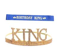 Healeved Cinturón Ceremonial Para Hombre Faja De Cumpleaños Coronas De Disfraces Para Decoraciones De Graduación y Fiestas De Cumpleaños De Gemas De Imitación