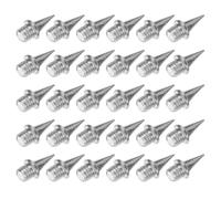 Healeved Clavos de Acero 3/8 Pulgadas para Zapatillas de Running, 30 Piezas | Diseño Roscado Corto y Punta Piramidal, para Placas de Pista y Césped, Color Plata