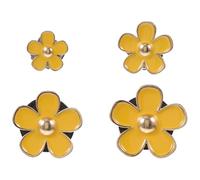 Healeved Clip para Ambientador de Coche Diseño Floral de Aleación, 4 Piezas Amarillas para Rejilla de Ventilación, Decoraciones Creativas y Accesorio Aromático para Interior Automotor