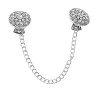Healeved Clip Para Suéter Con Cadena Hebilla De Suéter Cierre De Capa Con Cadena Clip De Cincha Vintage Clip De Cincha Para Vestido Clips De Suéter Para Chaquetas De Punto Silver Aleación