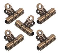 Healeved Clips de Bulldog Metálicos Retro de 48 Mm, 5 Unidades, Abrazaderas de Hierro Pequeñas para Oficina y Hogar, Sujetapapeles Decorativos para Fotos, Carpetas y Manualidades