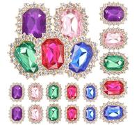 Healeved Clips para Joyas de Zapatos 20 Piezas, Adornos Gemas de Imitación Multicolor (deep Purple, Rosa, Azul Oscuro, Fucsia, Verde Oscuro) para Decoración DIY de Cordones de Zapatillas
