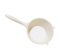 Healeved Colador de Arroz Grande de Malla Fina Mango para Lavar y Escurrir, Cesta de Drenaje Multifuncional Color Crema, Utensilio de Cocina Reutilizable para Hogar
