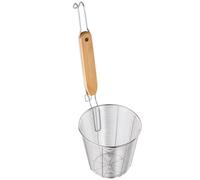 Healeved Colador de Malla de Acero Inoxidable Mediano con Mango para Pasta y Fideos Cesta Coladora Metálica para Hervir y Escurrir Alimentos en Cocina Doméstica y Profesional