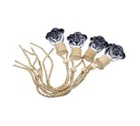 Healeved Colgante de Perfume para Coche 4 Piezas Botellas de Vidrio Negras Recargables Decoración Colgante para Espejo Retrovisor Ambientador Portátil para Interior de Automóvil