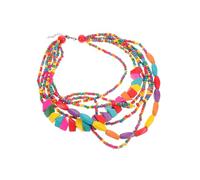 Healeved Collar Bohemio de Cuentas de Duradero Collar de Mijo Colorido para Mujer Joyería Vintage Hecha Mano Accesorio de Moda Africana