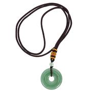 Healeved Collar Con Colgante De Piedra Natural Verde De 1.2 Pulgadas Collar De Decoración Del Cuello Para Uso Diario Y Meditación Accesorio De Joyería Único Para Hombre Y Mujer