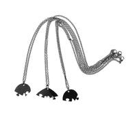 Healeved Collar de Amistad para Mujer Colgante en Forma de Corazón y Ala, Acero Inoxidable Negro, Set de 3 Piezas Cadenas de 50 Cm, Collar Rompecabezas para Amigas y Obsequio de Amistad