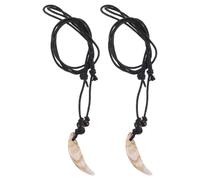 Healeved Collar de Dientes Simulados Acrílico 2 Piezas Color Concha Unisex Joyería Vintage para Uso Diario Fiesta Accesorio Símbolo Valentía y Estilo Moderno