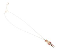 Healeved Collar Dije de Cascanueces de Aleación Esmalte Rojo y Circonitas Brillantes, Collar Largo Festivo para Mujer, Accesorio Navideño Creativo para Fiestas y Uso Diario