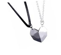 Healeved Collar Magnético para Parejas Colgante de Corazón en Negro y Cadenas Cuello para Amantes Joyería de Moda Romántica Adecuado para Obsequio en San Valentín y Ocasiones