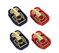 Healeved Conectores de Terminales para Batería de Coche Abrazaderas de Bornes Rojo y Azul 2 Juegos Liberación Rápida y Cobre Chapado Accesorios para Conexión de Cables Vehículos