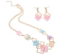 Healeved Conjunto Creativo de Joyería para Mujer con Collar y Pendientes Colores Candy Vibrantes y Duraderos Perfectos para Fiestas Uso Diario y Combinar con Múltiples Estilos