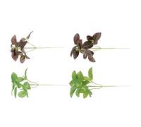 Healeved Conjunto de 4 Hojas Verdes Artificiales de Plástico para Decoración de Sala y Mesa de Té, Plantas Decorativas Que Aportan Ambiente Natural y Elegancia
