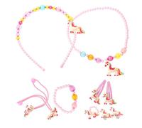 Healeved Conjunto Joyas Niñas Collar Pulsera Pendientes Encantador Delicado para Niñas Pequeñas Accesorio Moda Unicornios Fiesta