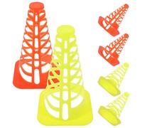 Healeved Conos de Entrenamiento de Fútbol 6 Piezas Naranja y Verde Fluorescente, Conos Huecos Apilables de Plástico Resistentes para Marcadores Deportivos, Patinaje y Agilidad al
