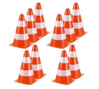 Healeved Conos Naranjas para Entrenamiento de Fútbol 224 CM 10 Piezas Conos Deportivos Apilables de Plástico Resistente y Visibles para Ejercicios al Aire Libre y Agilidad