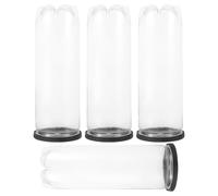 Healeved Contenedor Transparente para Balones de Tenis Resistente a Caídas Tapa Negra de PVC, Paquete de 4 Unidades, Soporte Práctico para Almacenamiento Portátil