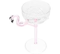 Healeved Copa de Cóctel Flamingo de Vidrio Rosa de 180ml, Reutilizable y Fácil de Limpiar, Adecuado para Fiestas y Regalos para Amantes del Vino